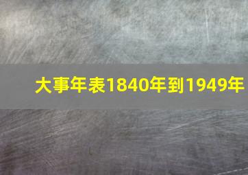 大事年表1840年到1949年