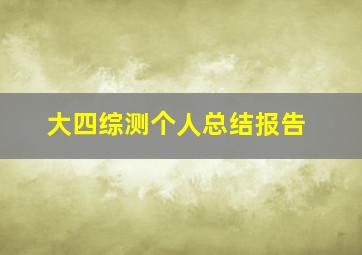 大四综测个人总结报告