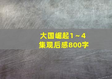 大国崛起1～4集观后感800字