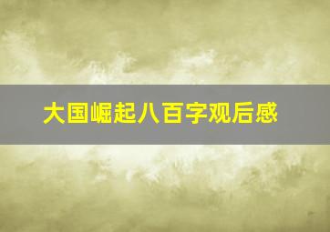 大国崛起八百字观后感