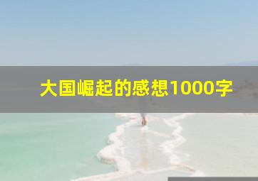 大国崛起的感想1000字