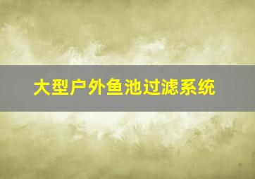 大型户外鱼池过滤系统