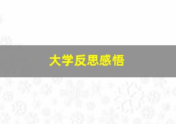 大学反思感悟