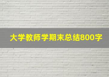 大学教师学期末总结800字