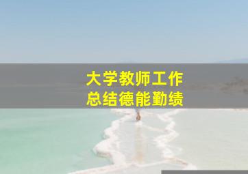 大学教师工作总结德能勤绩