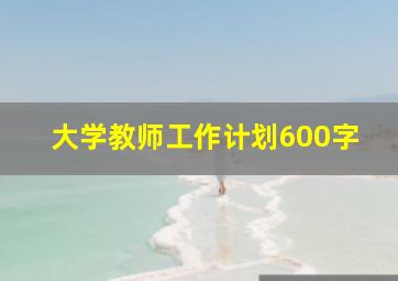 大学教师工作计划600字