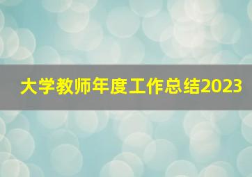 大学教师年度工作总结2023