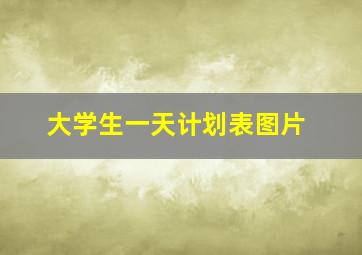 大学生一天计划表图片