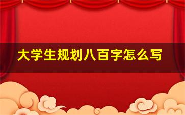 大学生规划八百字怎么写