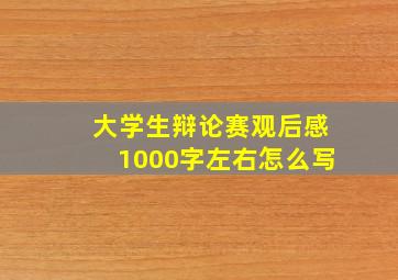 大学生辩论赛观后感1000字左右怎么写