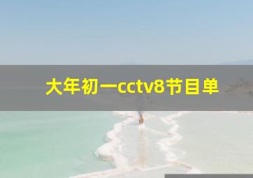 大年初一cctv8节目单