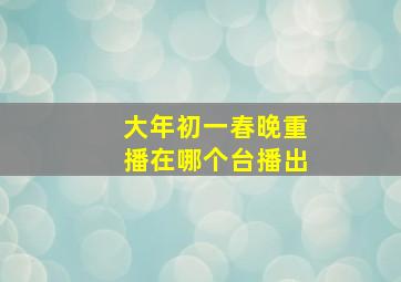 大年初一春晚重播在哪个台播出