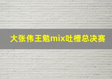 大张伟王勉mix吐槽总决赛