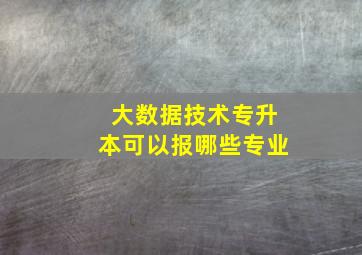 大数据技术专升本可以报哪些专业