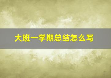 大班一学期总结怎么写