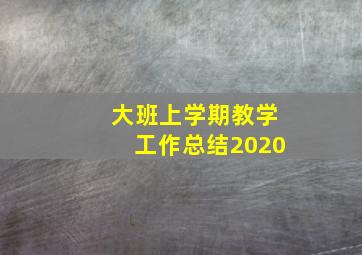 大班上学期教学工作总结2020