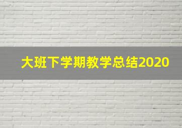 大班下学期教学总结2020