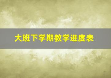 大班下学期教学进度表