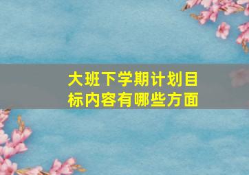 大班下学期计划目标内容有哪些方面