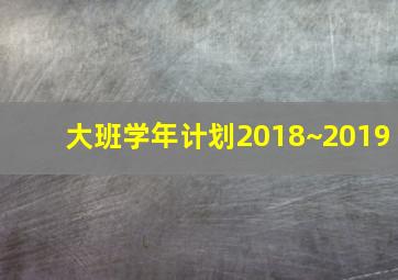 大班学年计划2018~2019