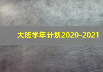 大班学年计划2020-2021