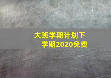 大班学期计划下学期2020免费