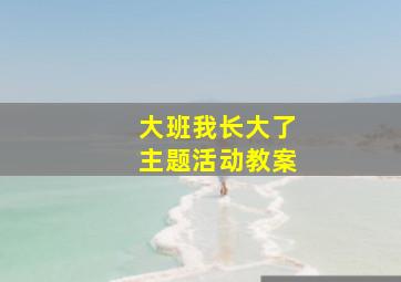 大班我长大了主题活动教案