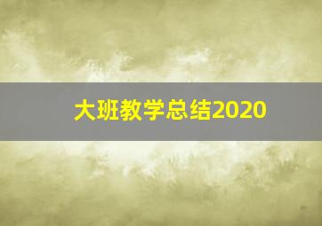 大班教学总结2020