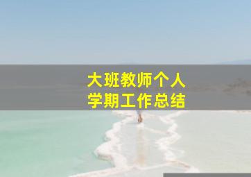 大班教师个人学期工作总结