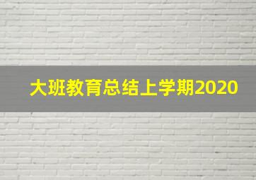 大班教育总结上学期2020