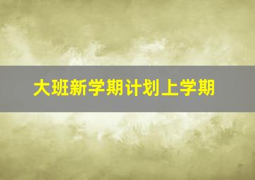 大班新学期计划上学期