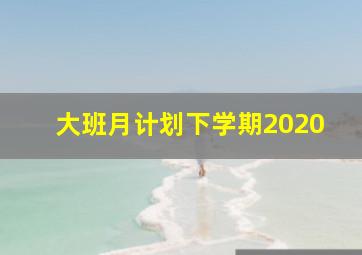 大班月计划下学期2020