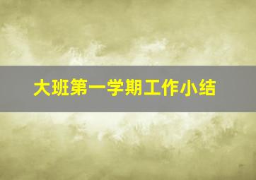 大班第一学期工作小结