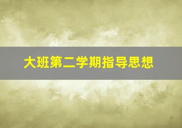 大班第二学期指导思想