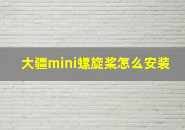 大疆mini螺旋桨怎么安装