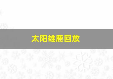 太阳雄鹿回放