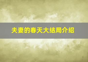 夫妻的春天大结局介绍