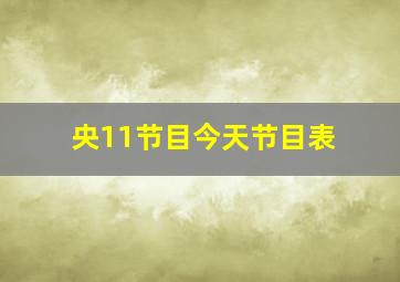 央11节目今天节目表