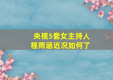 央视5套女主持人程雨涵近况如何了