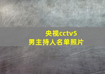 央视cctv5男主持人名单照片