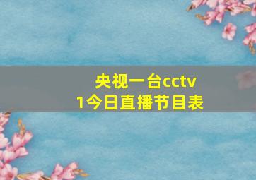 央视一台cctv1今日直播节目表