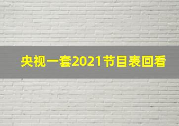 央视一套2021节目表回看