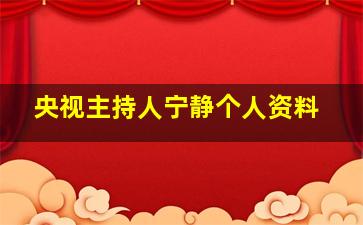 央视主持人宁静个人资料