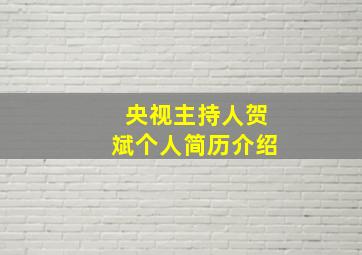 央视主持人贺斌个人简历介绍