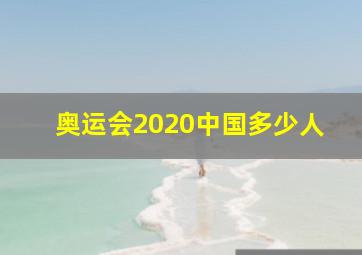 奥运会2020中国多少人