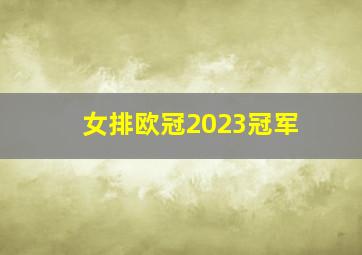 女排欧冠2023冠军