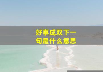 好事成双下一句是什么意思