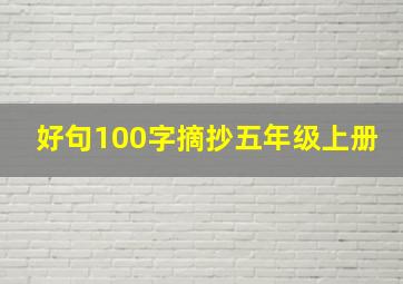 好句100字摘抄五年级上册