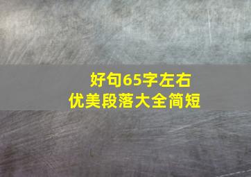 好句65字左右优美段落大全简短