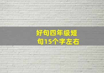 好句四年级短句15个字左右